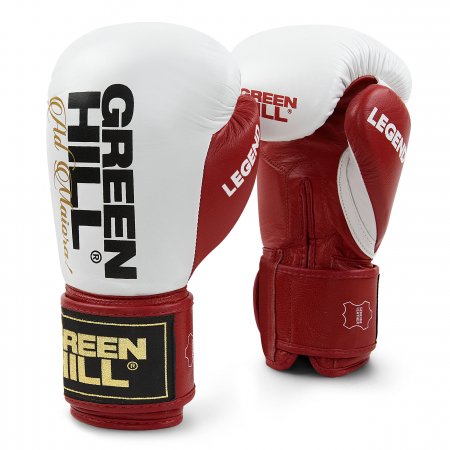 Боксерские перчатки LEGEND Green Hill, цвет красно-белый